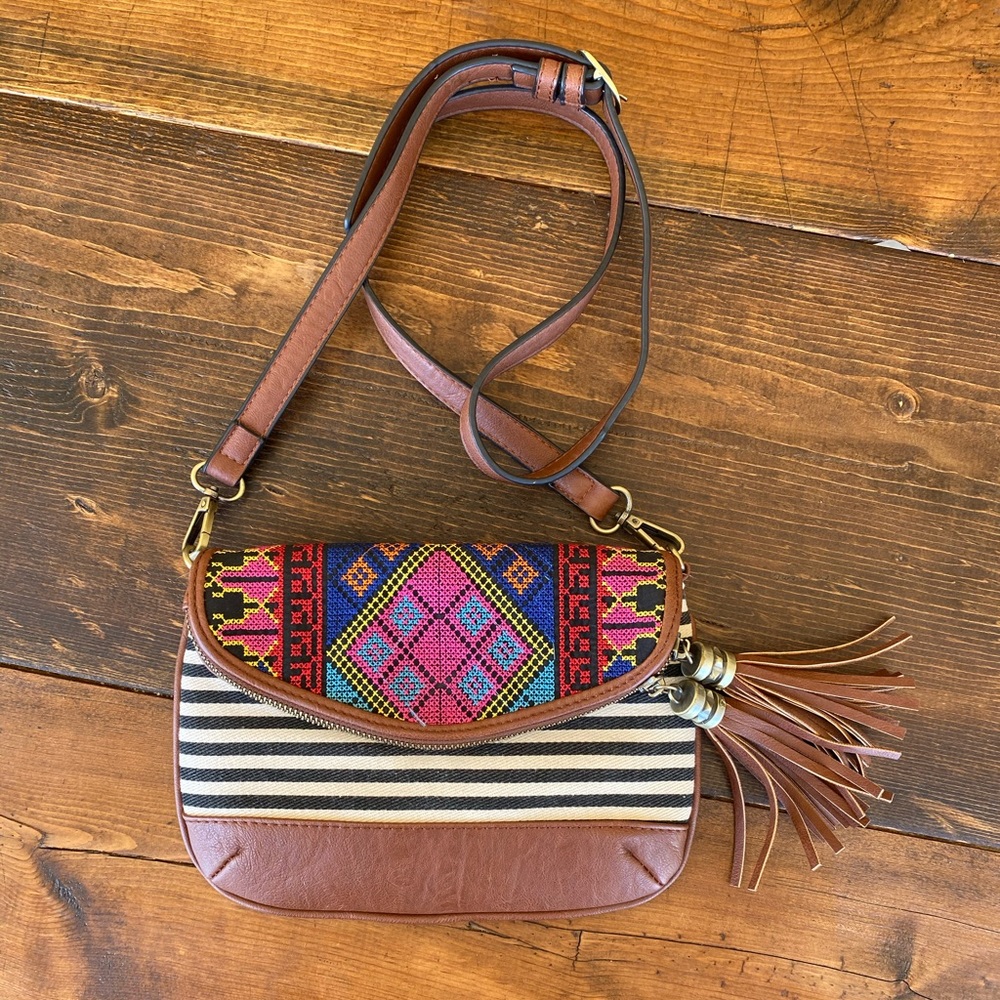 Colorful Embroidered Crossbody Bag